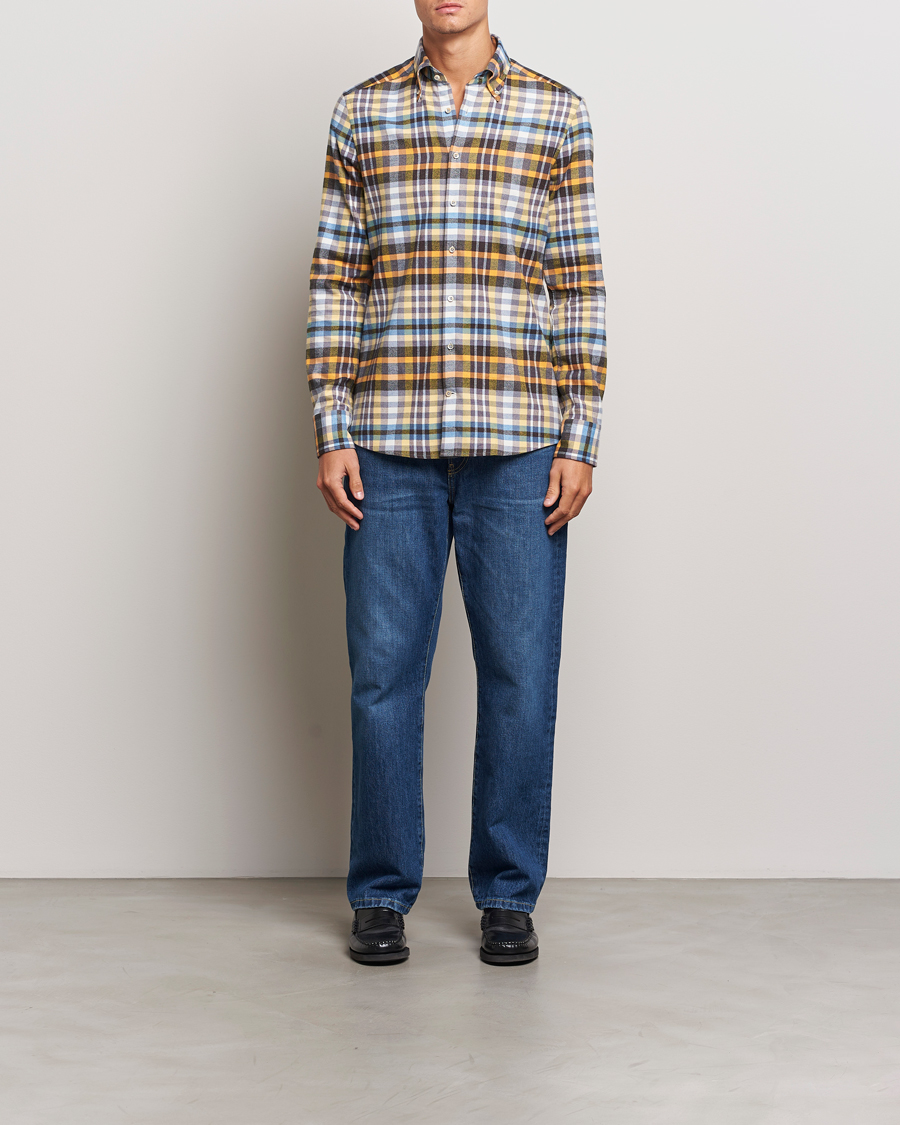 Herr | Skjortor | Stenströms | Slimline Flannel Checked Shirt Multi
