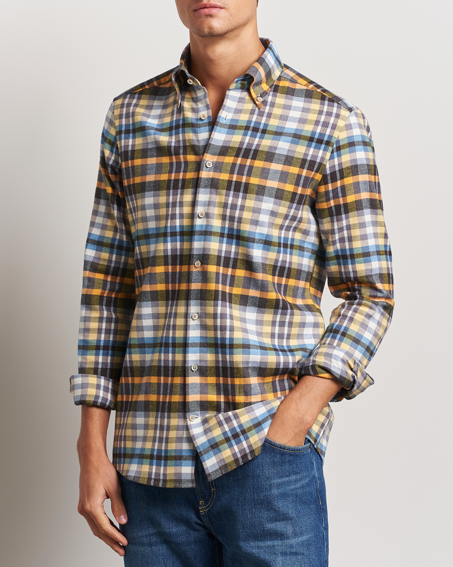 Herr | Skjortor | Stenströms | Slimline Flannel Checked Shirt Multi