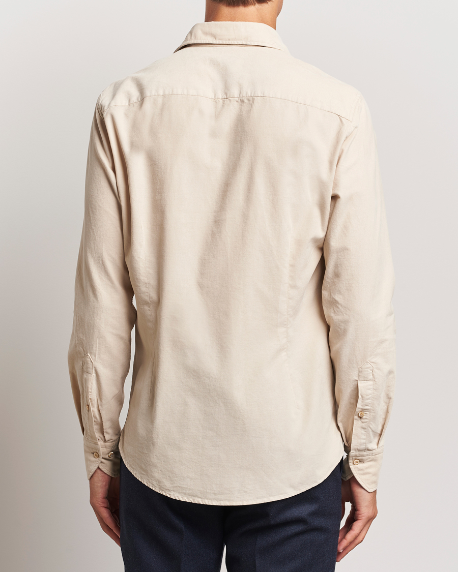 Herr | Skjortor | Stenströms | Slimline Cut Away Cord Shirt Beige