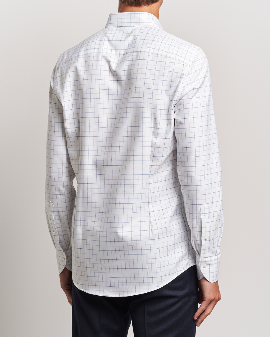 Herr | Skjortor | Stenströms | Slimline Checked Oxford Button Down Shirt White