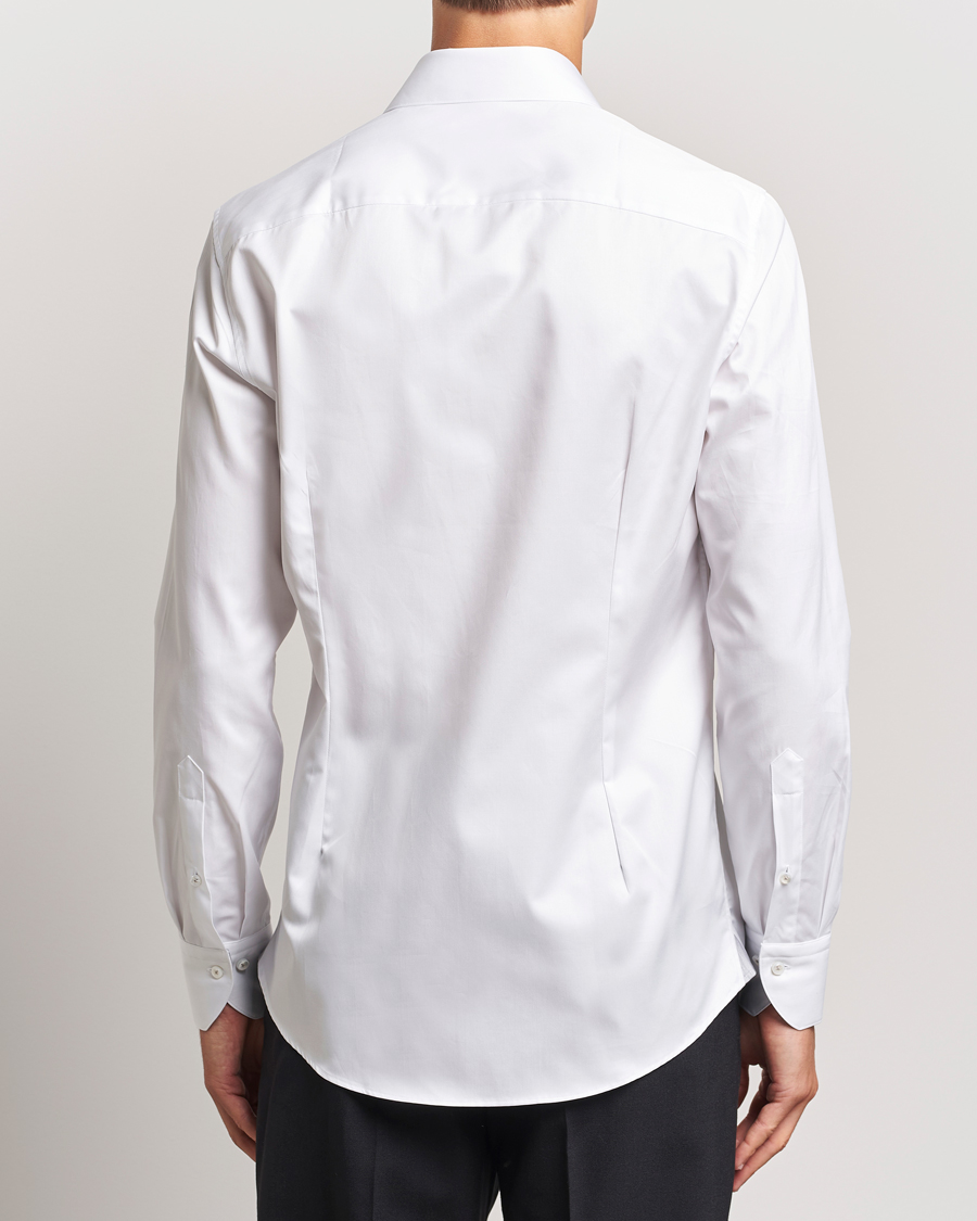 Herr | Skjortor | Stenströms | Slimline Contrast Cut Away Shirt White/Grey