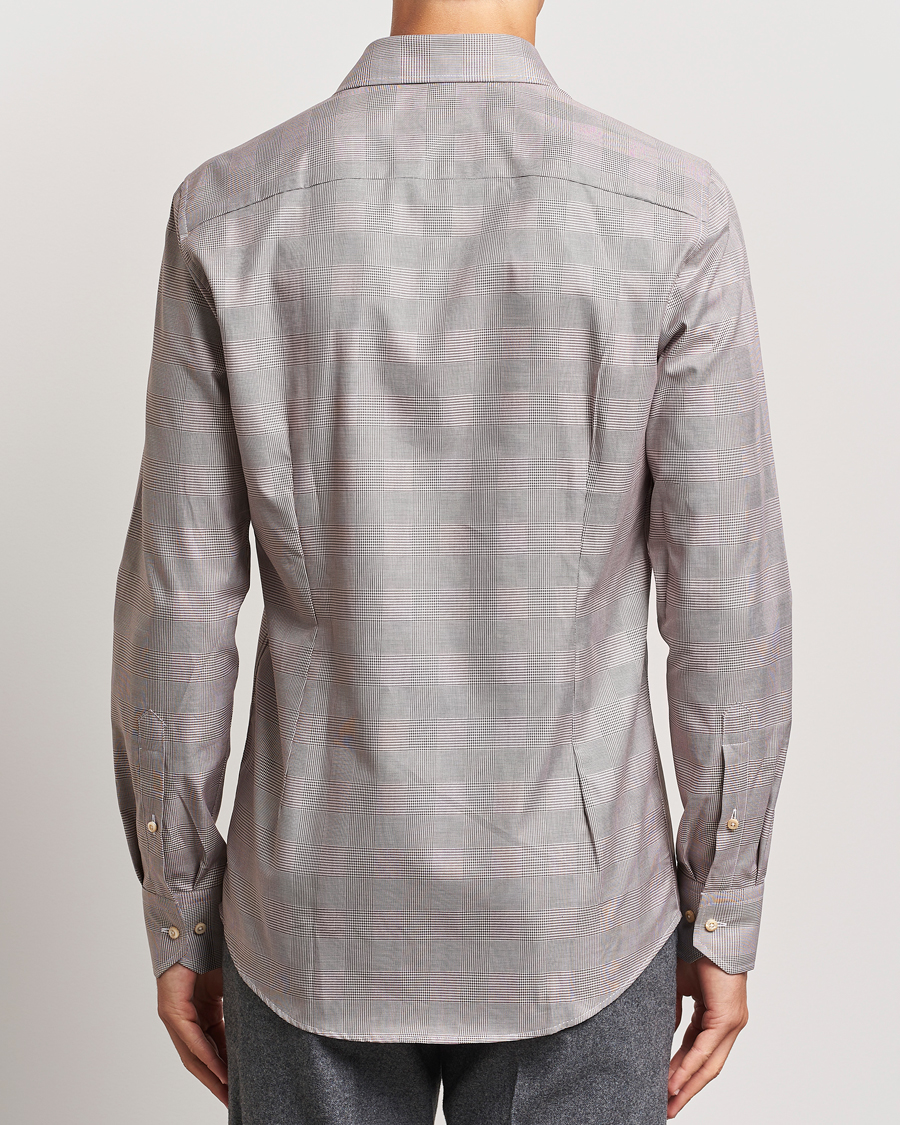 Herr | Skjortor | Stenströms | Slimline Checked Twill Shirt Brown