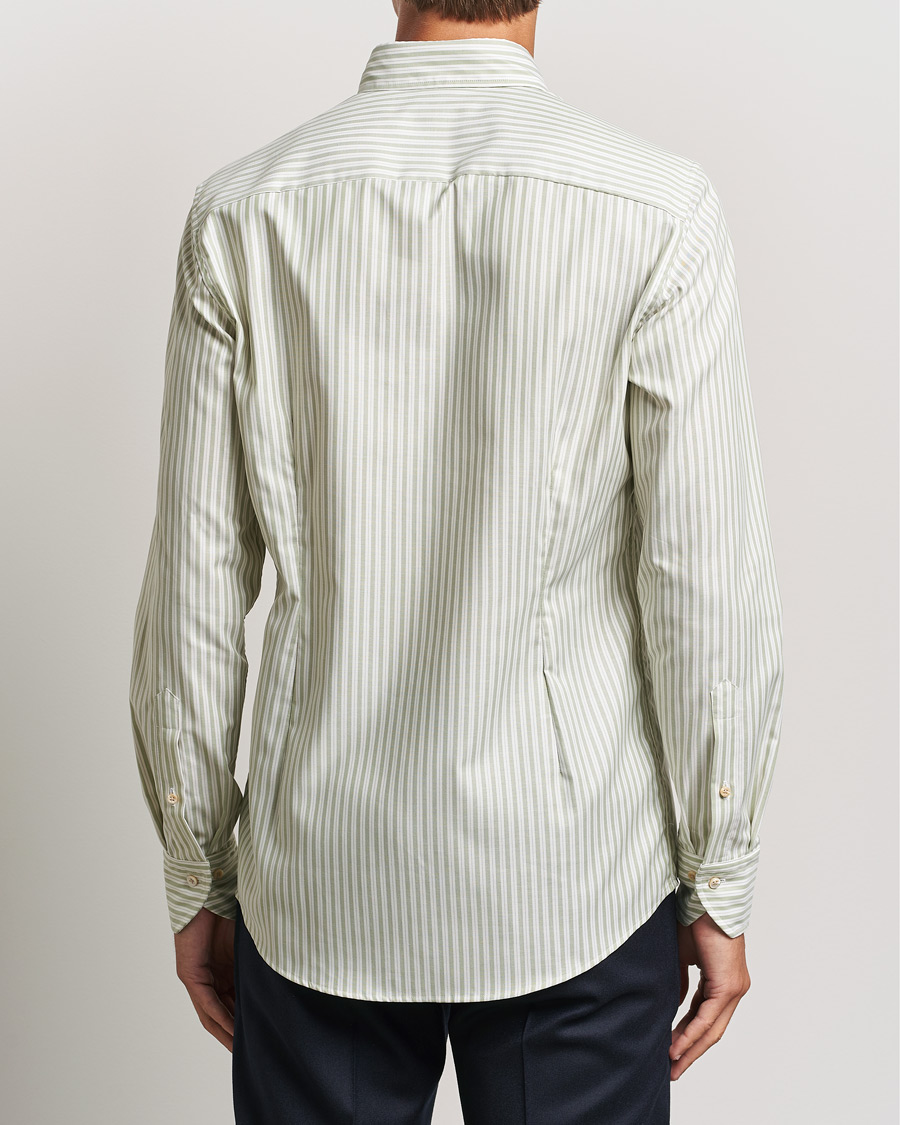 Herr | Skjortor | Stenströms | Slimline Vintage Stripe Oxford Shirt Green