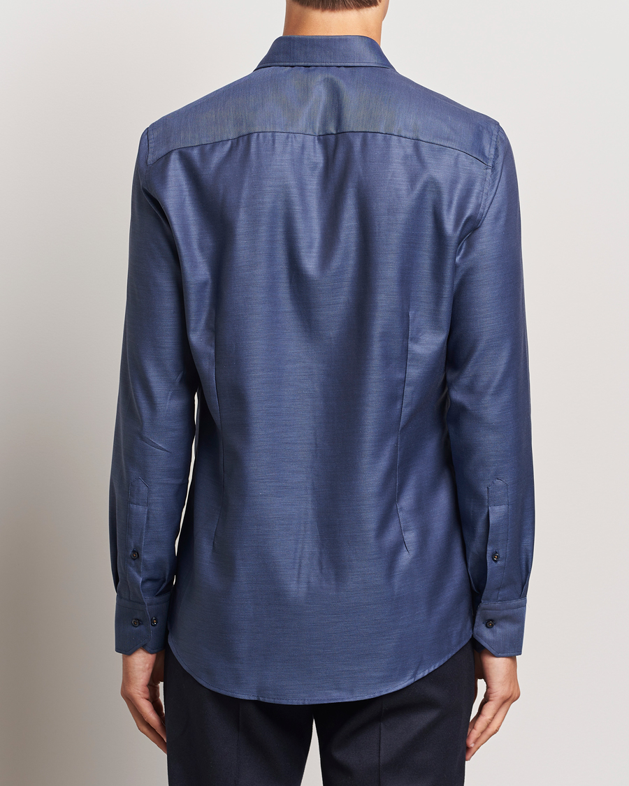 Herr | Skjortor | Stenströms | Slimline Twill Contrast Cut Away Shirt Navy