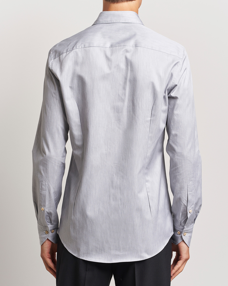 Herr | Skjortor | Stenströms | Slimline Twill Melange Cut Away Shirt Grey