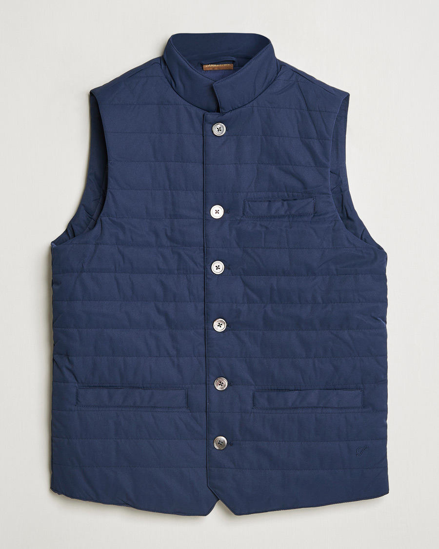 Herr | Jackor | Stenströms | Dressed Mid Layer Twill Gilet Navy