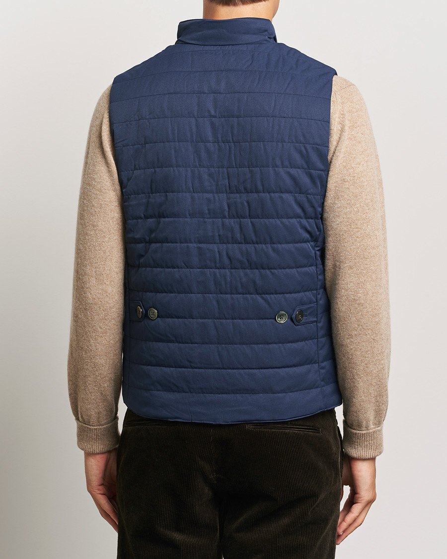 Herr | Jackor | Stenströms | Dressed Mid Layer Twill Gilet Navy