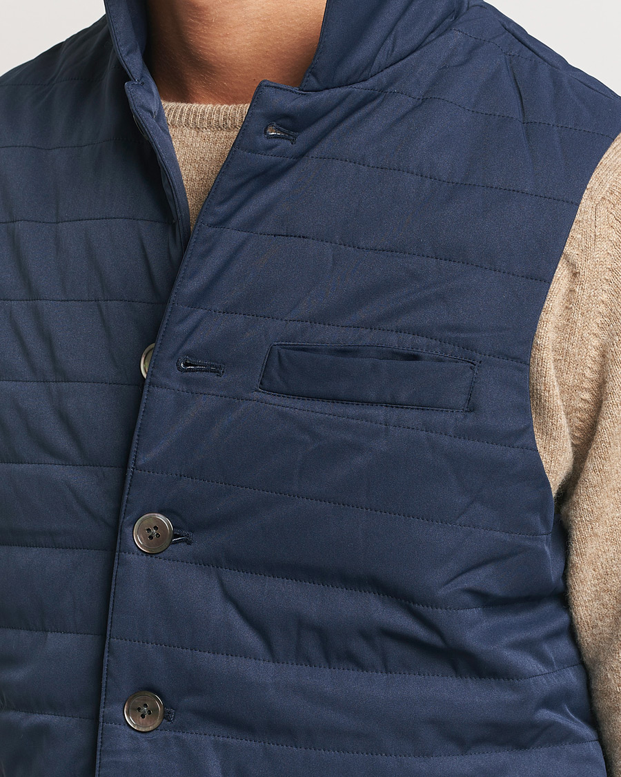 Herr | Jackor | Stenströms | Dressed Mid Layer Twill Gilet Navy
