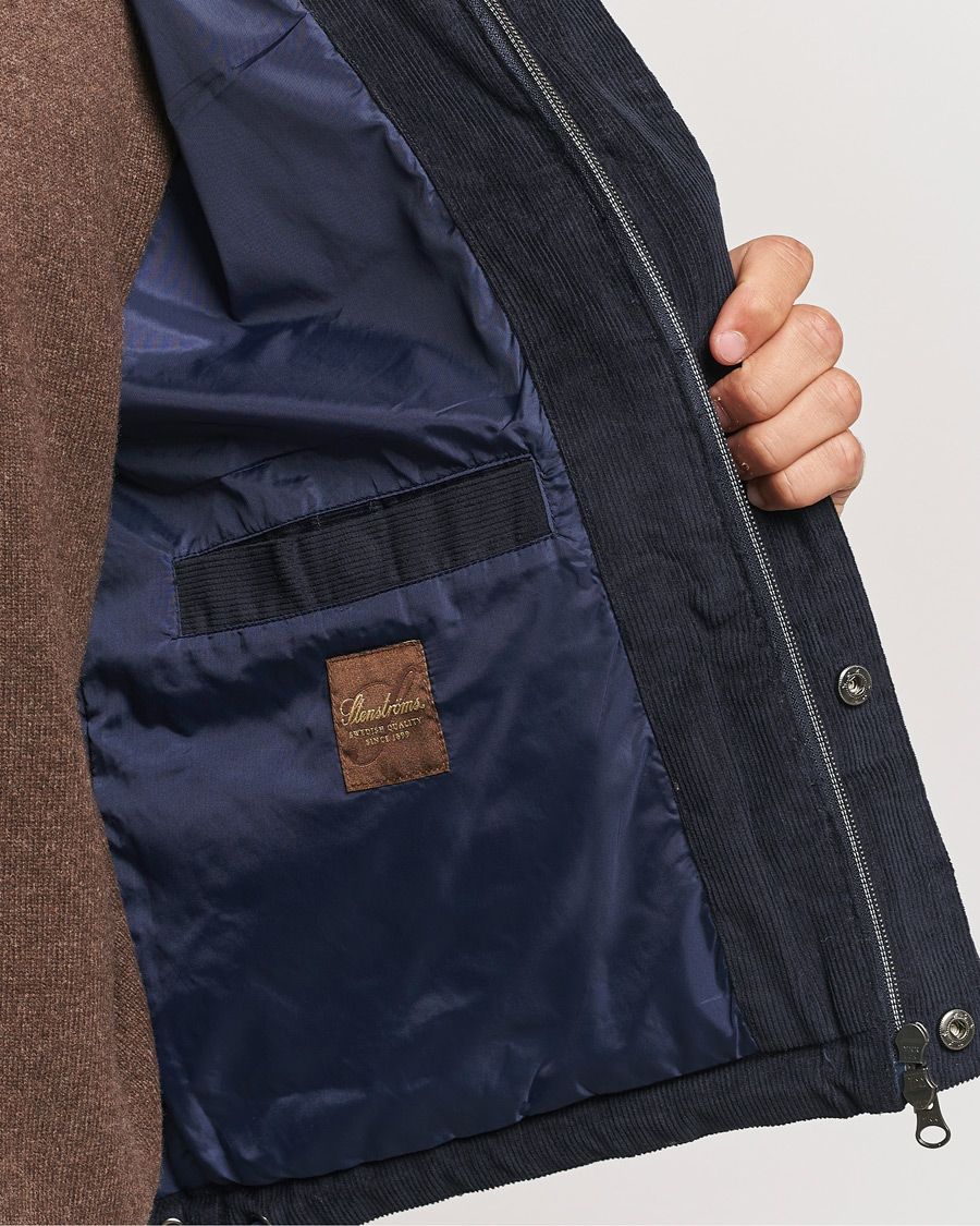 Herr | Jackor | Stenströms | Pocket Corduroy Vest Navy