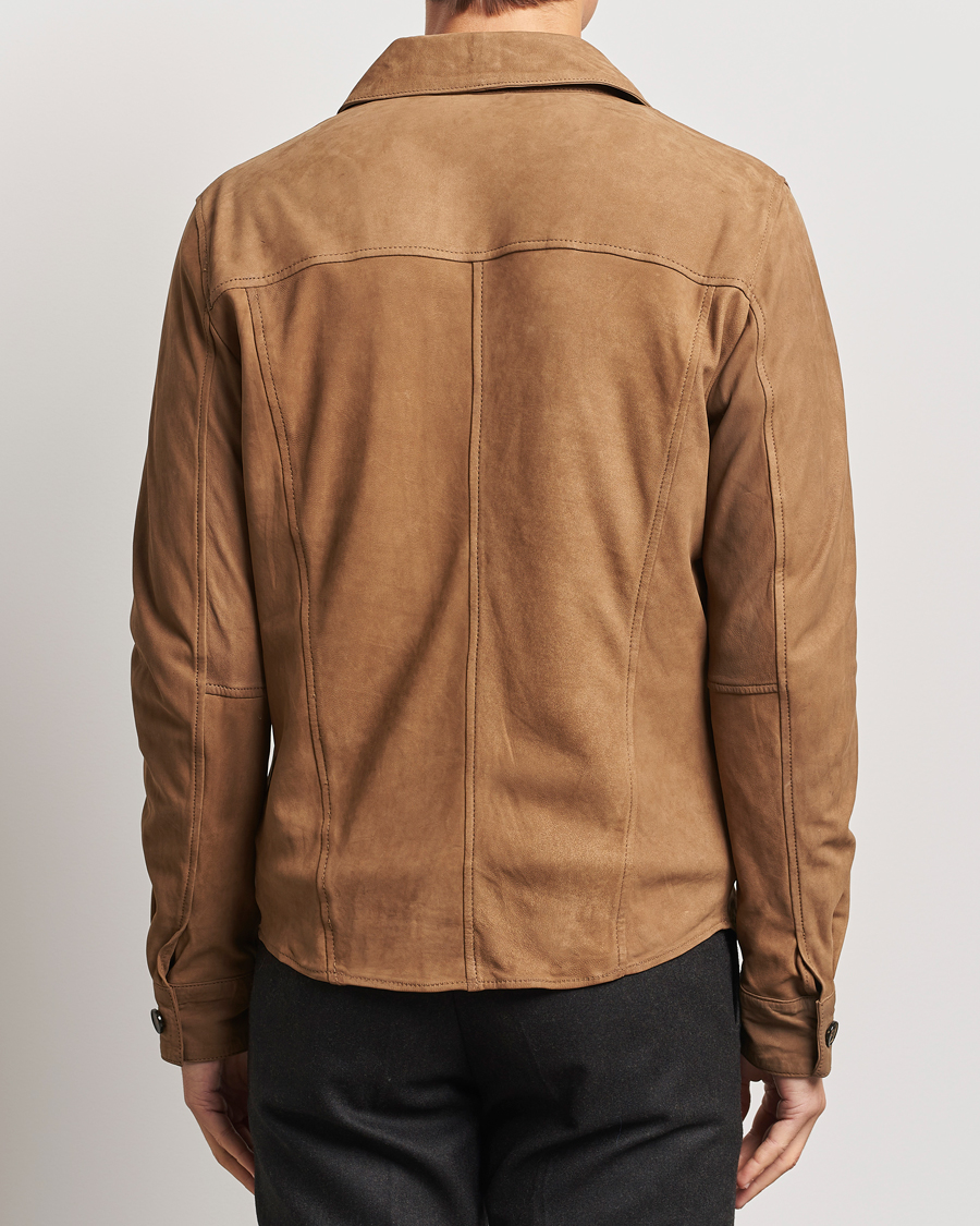Herr | Skjortor | Stenströms | Lamb Suede Overshirt Brown