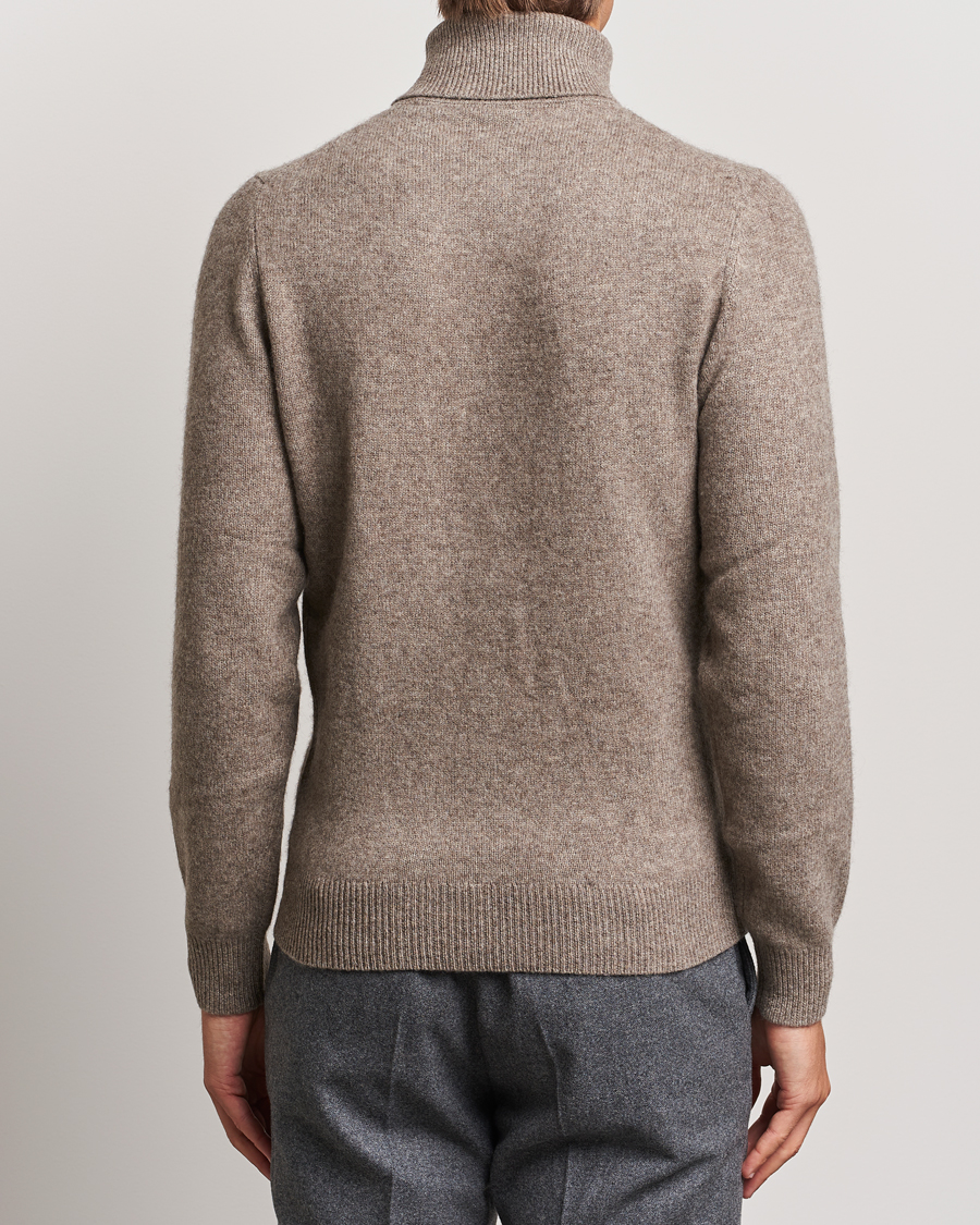 Herr | Tröjor | Stenströms | Knitted Yak/Merino Rollneck Brown