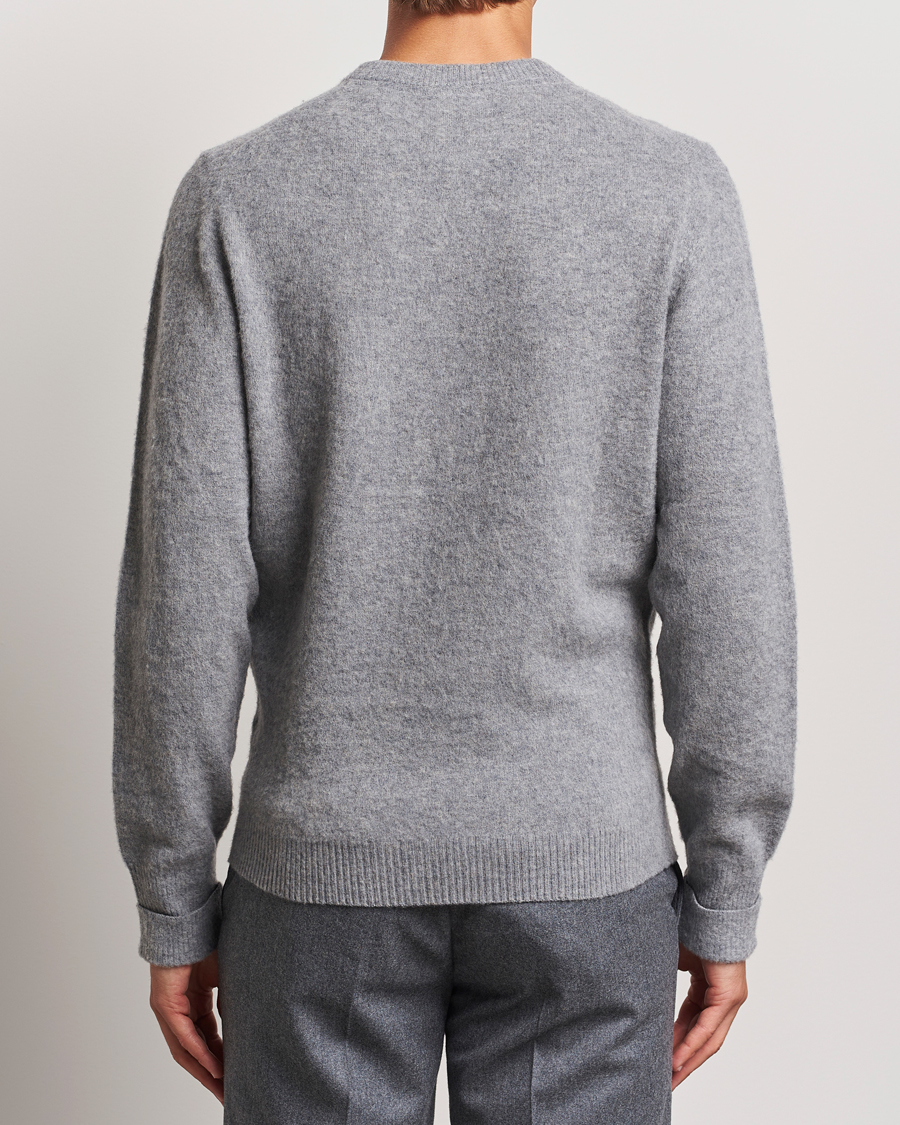 Herr | Tröjor | Stenströms | Brushed Merino Crew Neck Grey