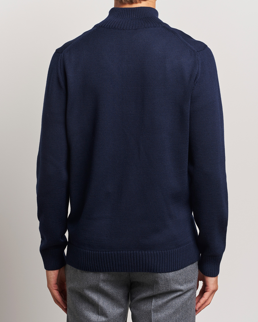 Herr | Tröjor | Stenströms | Chunky Knitted Merino Cardigan Navy