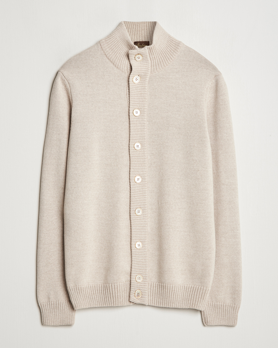 Herr | Tröjor | Stenströms | Chunky Knitted Merino Cardigan Beige