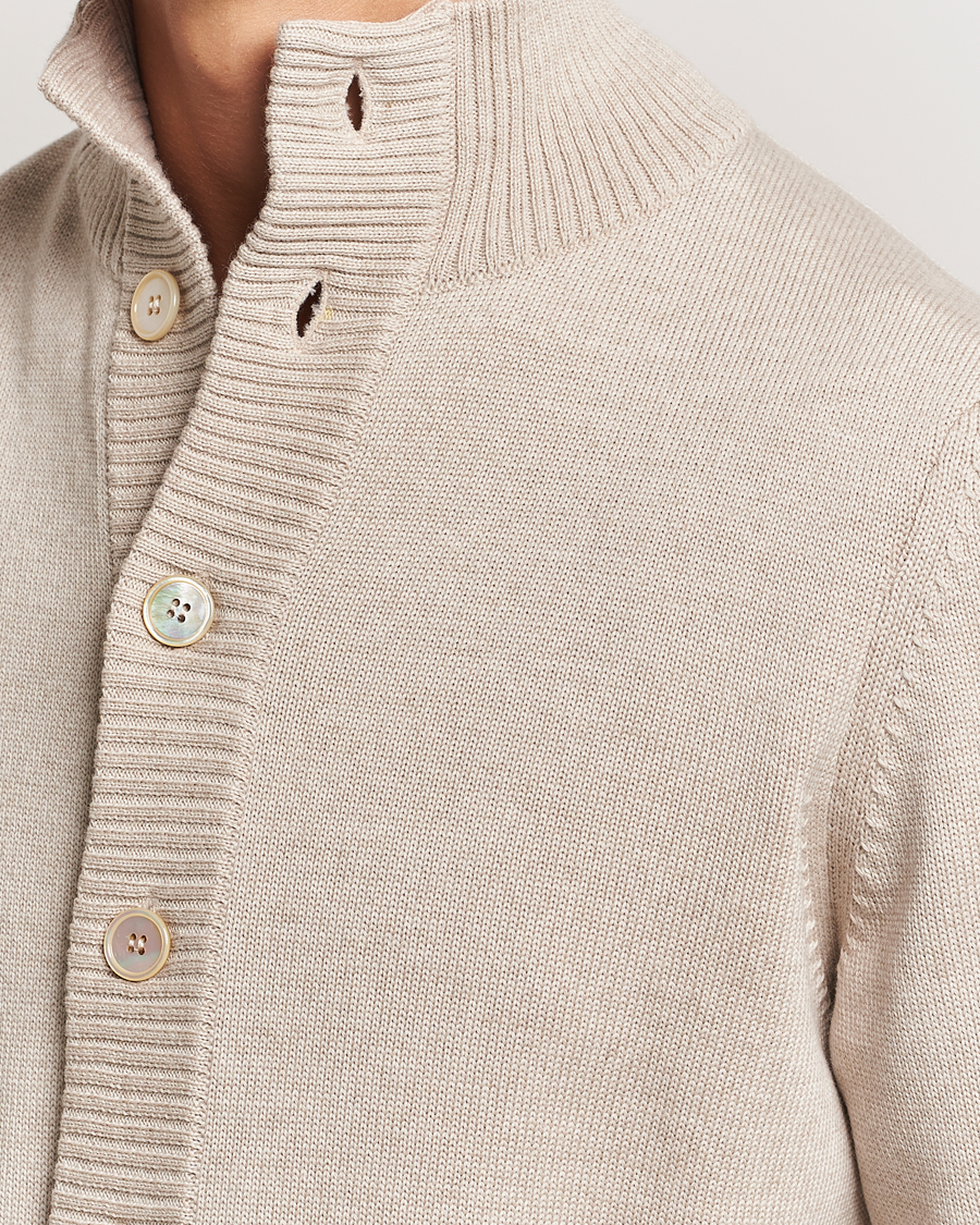 Herr | Tröjor | Stenströms | Chunky Knitted Merino Cardigan Beige