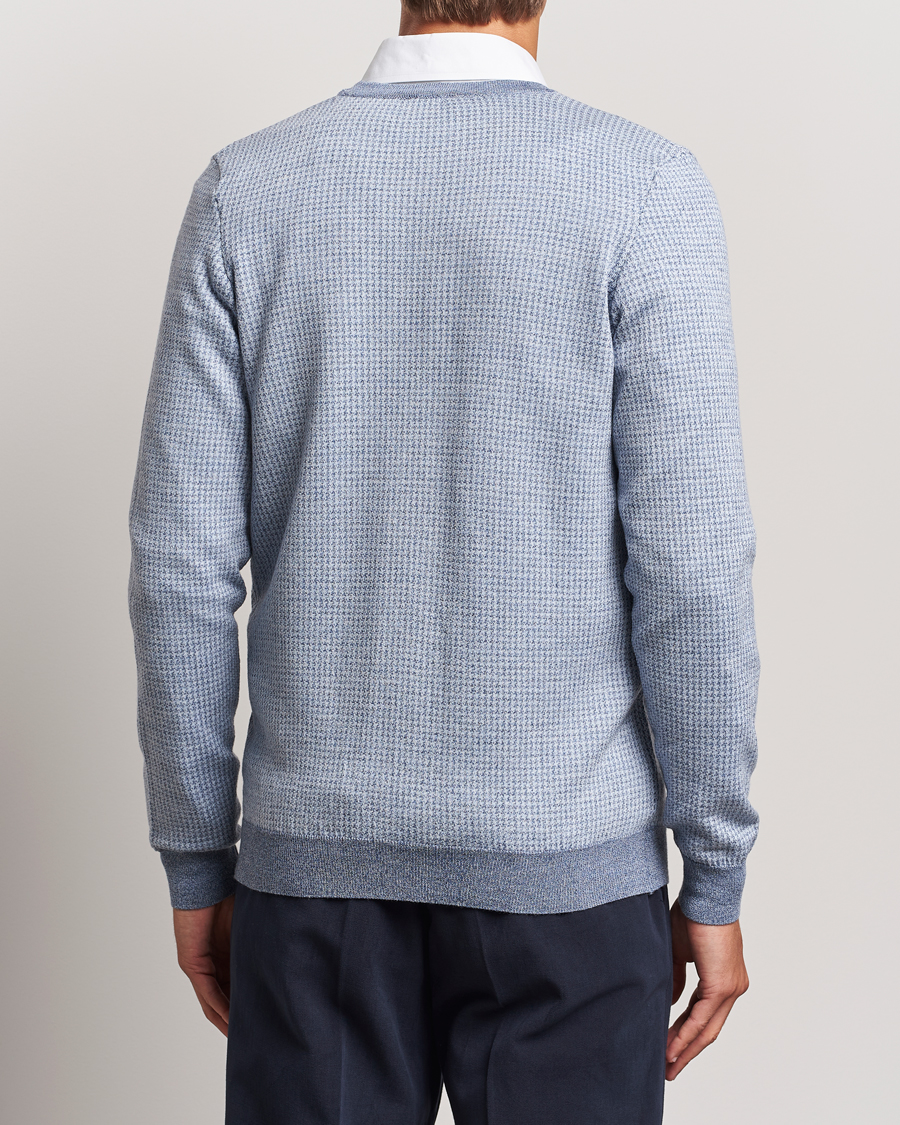 Herr | Tröjor | Stenströms | Pepita Merino Wool Cardigan Navy