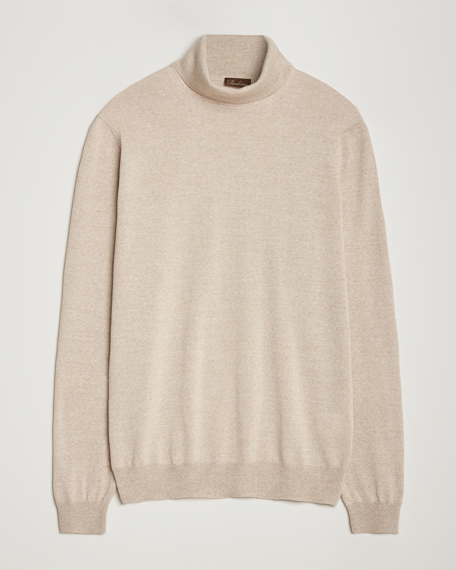 Herr | Tröjor | Stenströms | Merino Rollneck Beige