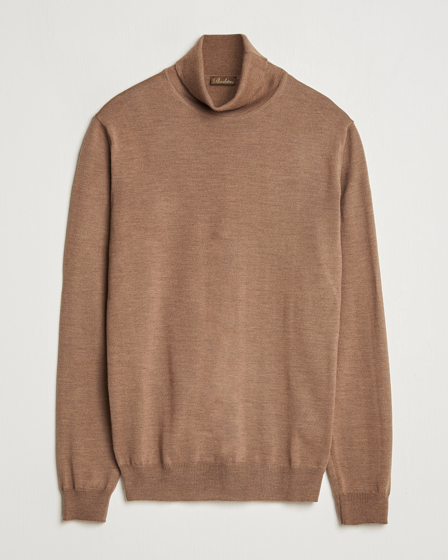 Herr | Tröjor | Stenströms | Merino Rollneck Brown