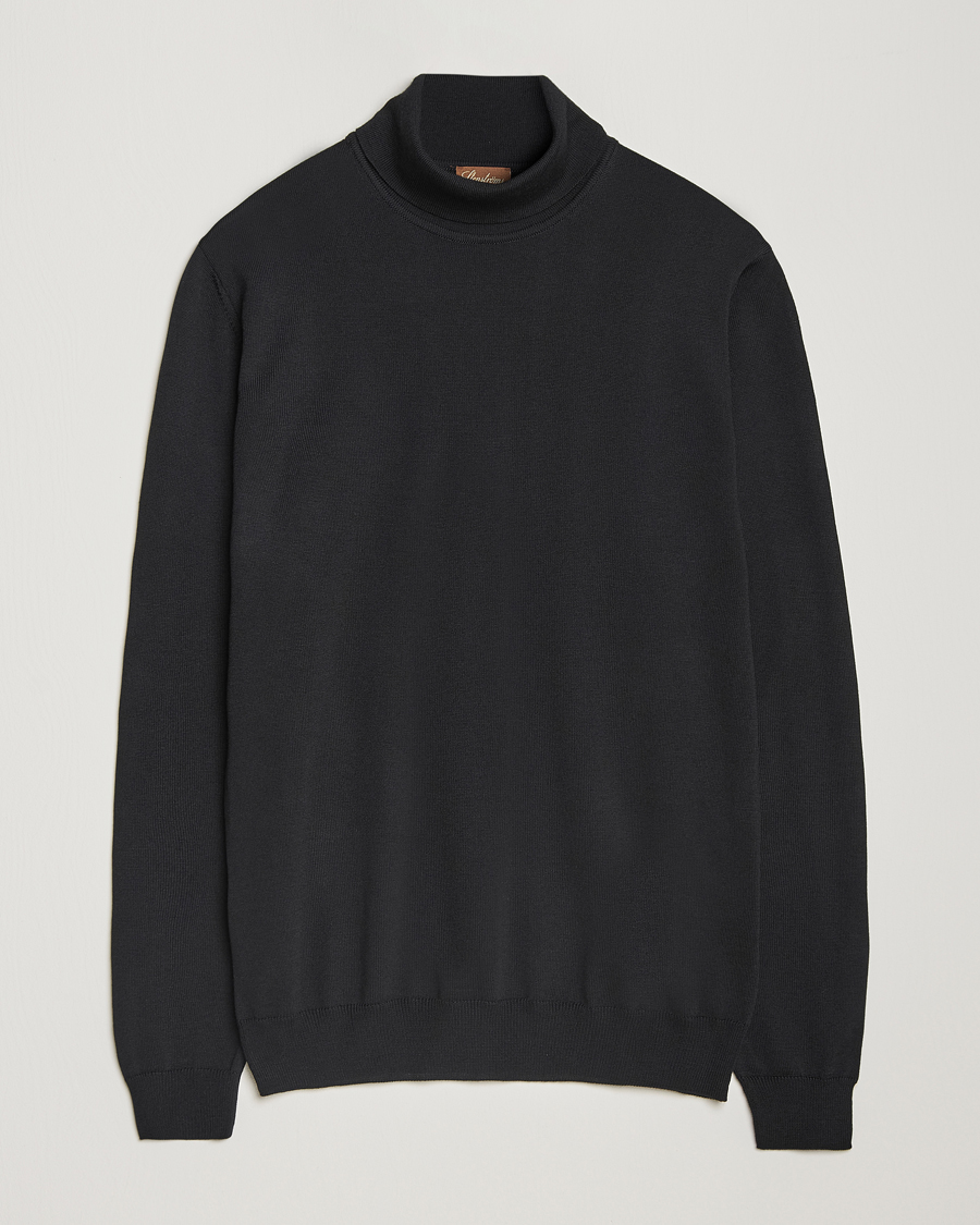 Herr | Tröjor | Stenströms | Merino Rollneck Black