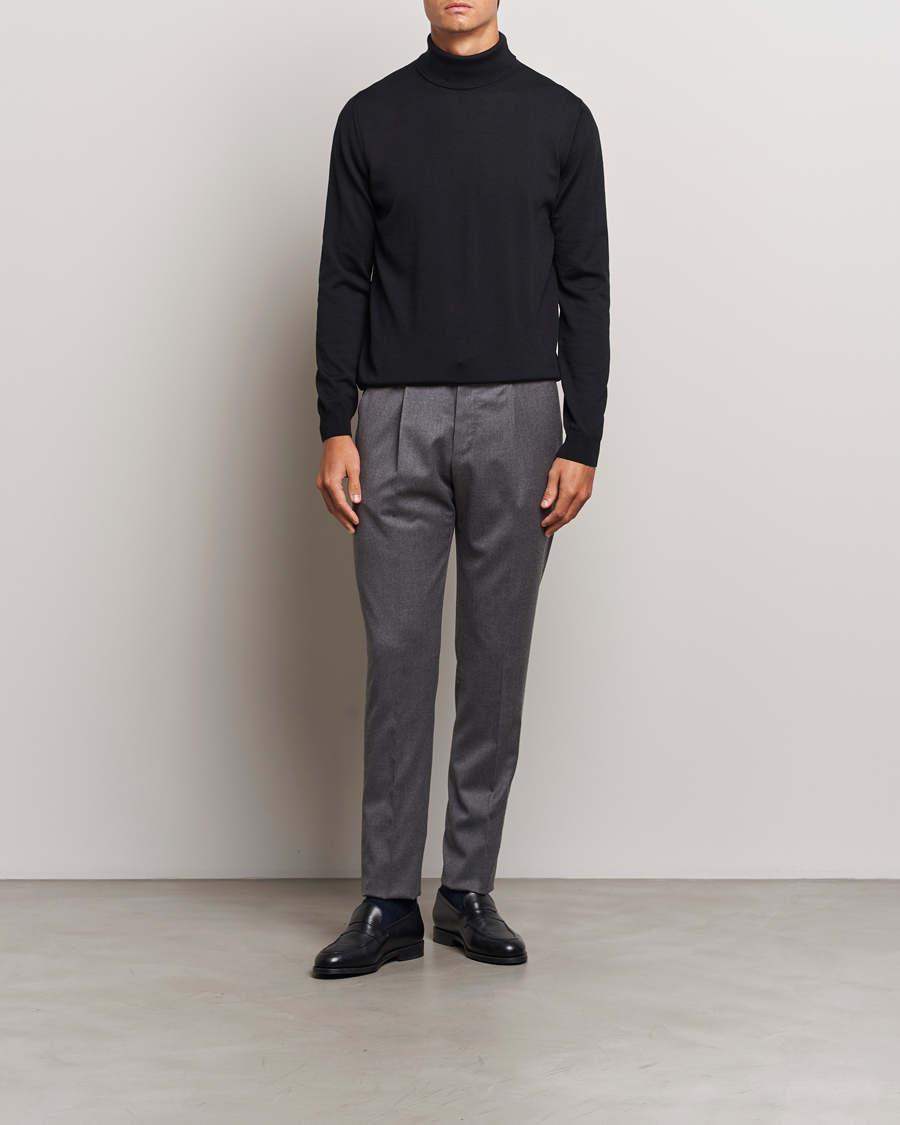 Herr | Tröjor | Stenströms | Merino Rollneck Black