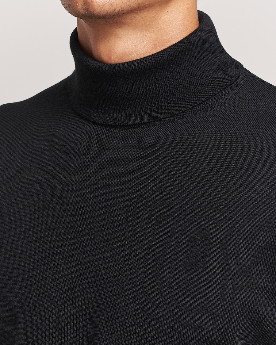 Herr | Tröjor | Stenströms | Merino Rollneck Black