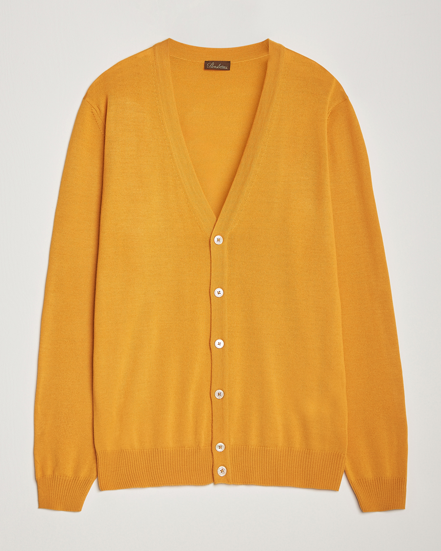 Herr | Tröjor | Stenströms | Merino Cardigan Yellow