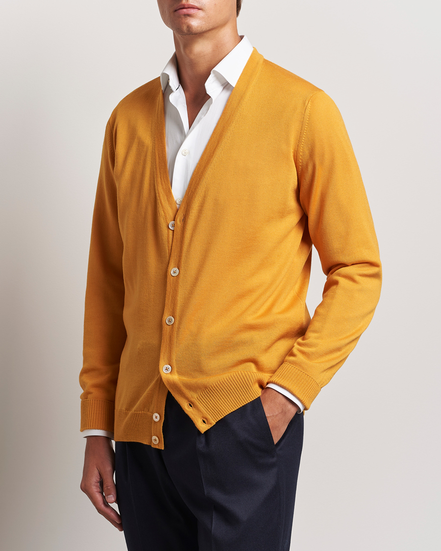 Herr | Tröjor | Stenströms | Merino Cardigan Yellow