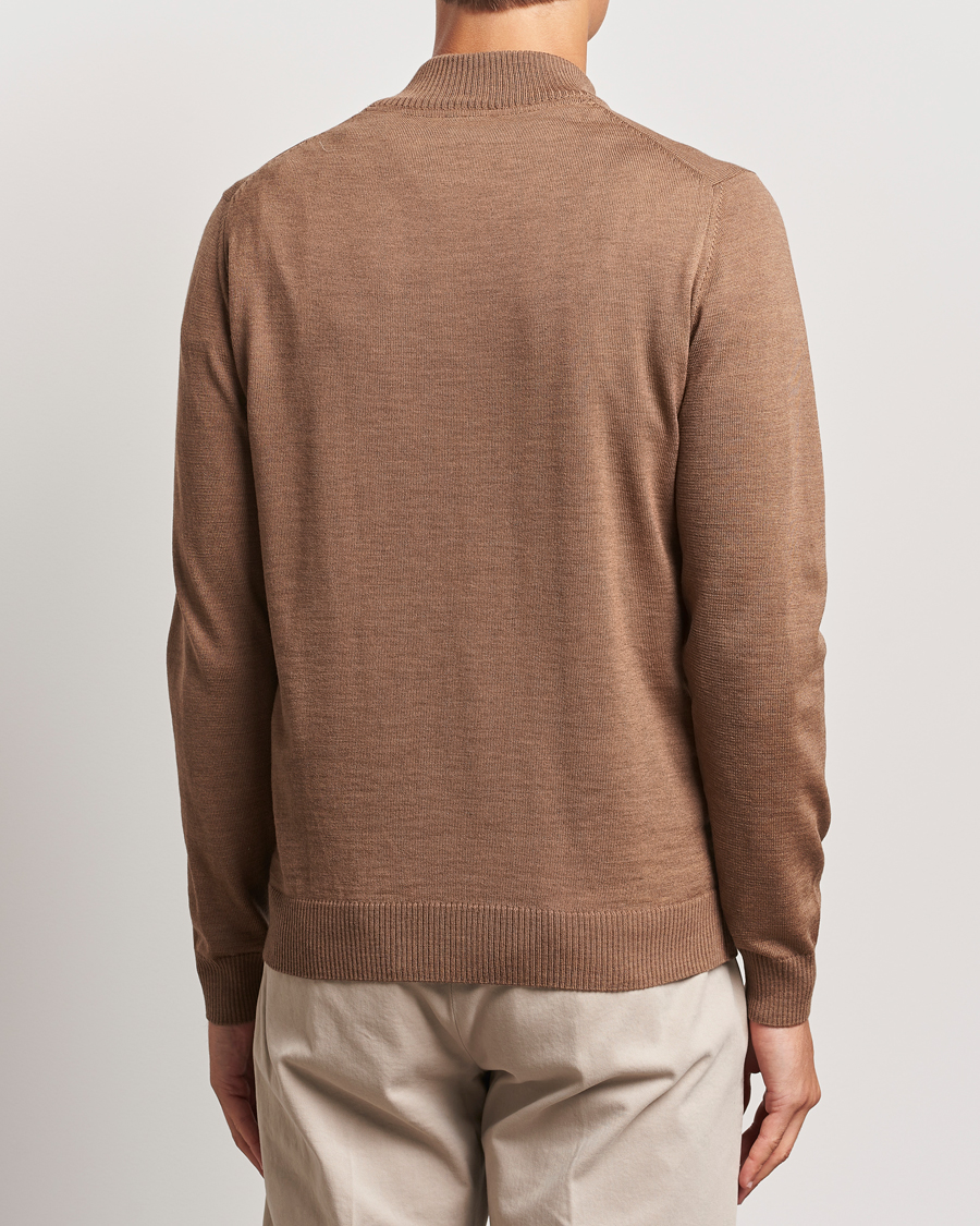 Herr | Tröjor | Stenströms | Merino Half Zip Brown