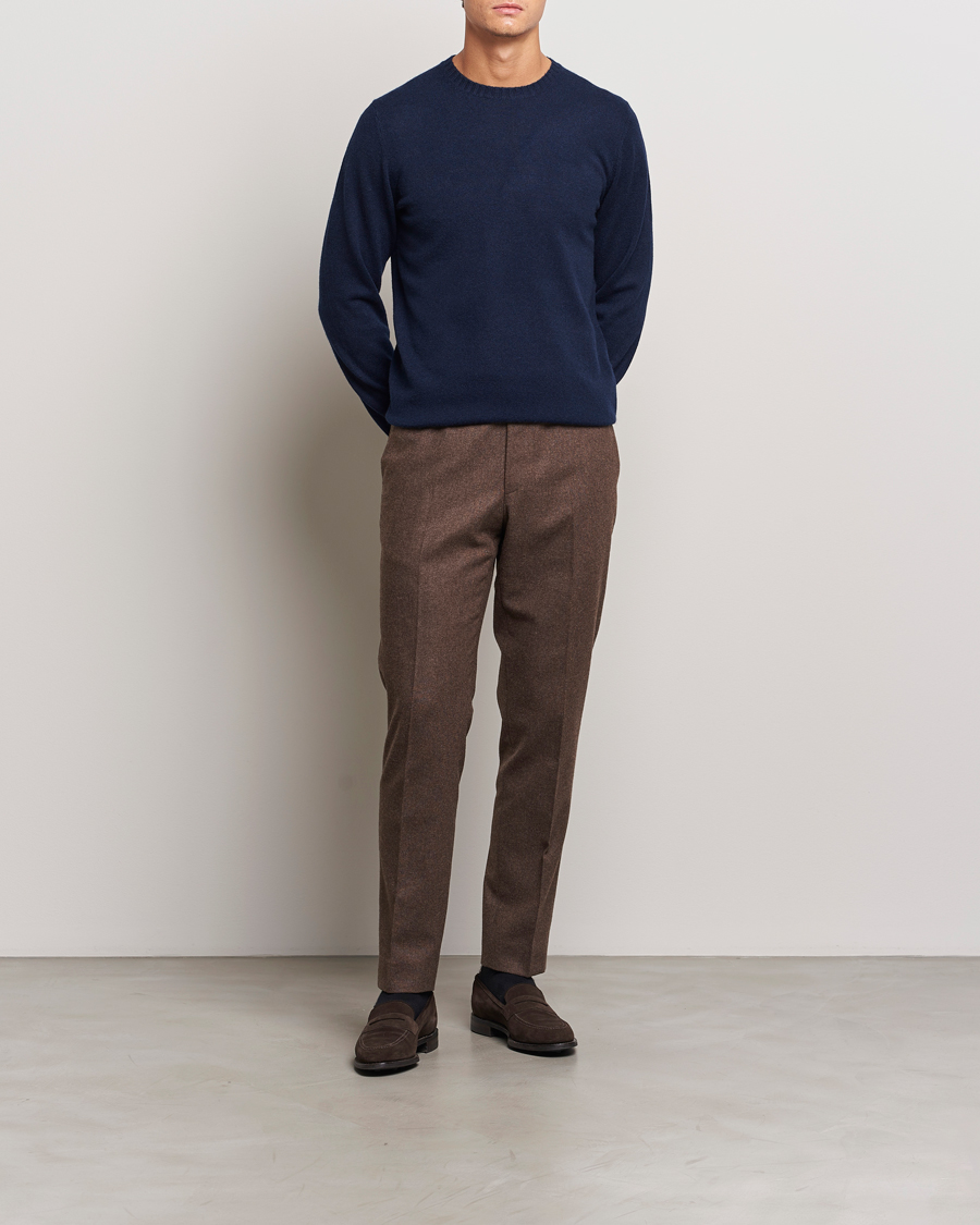 Herr | Tröjor | Stenströms | Cashmere Crewneck Navy