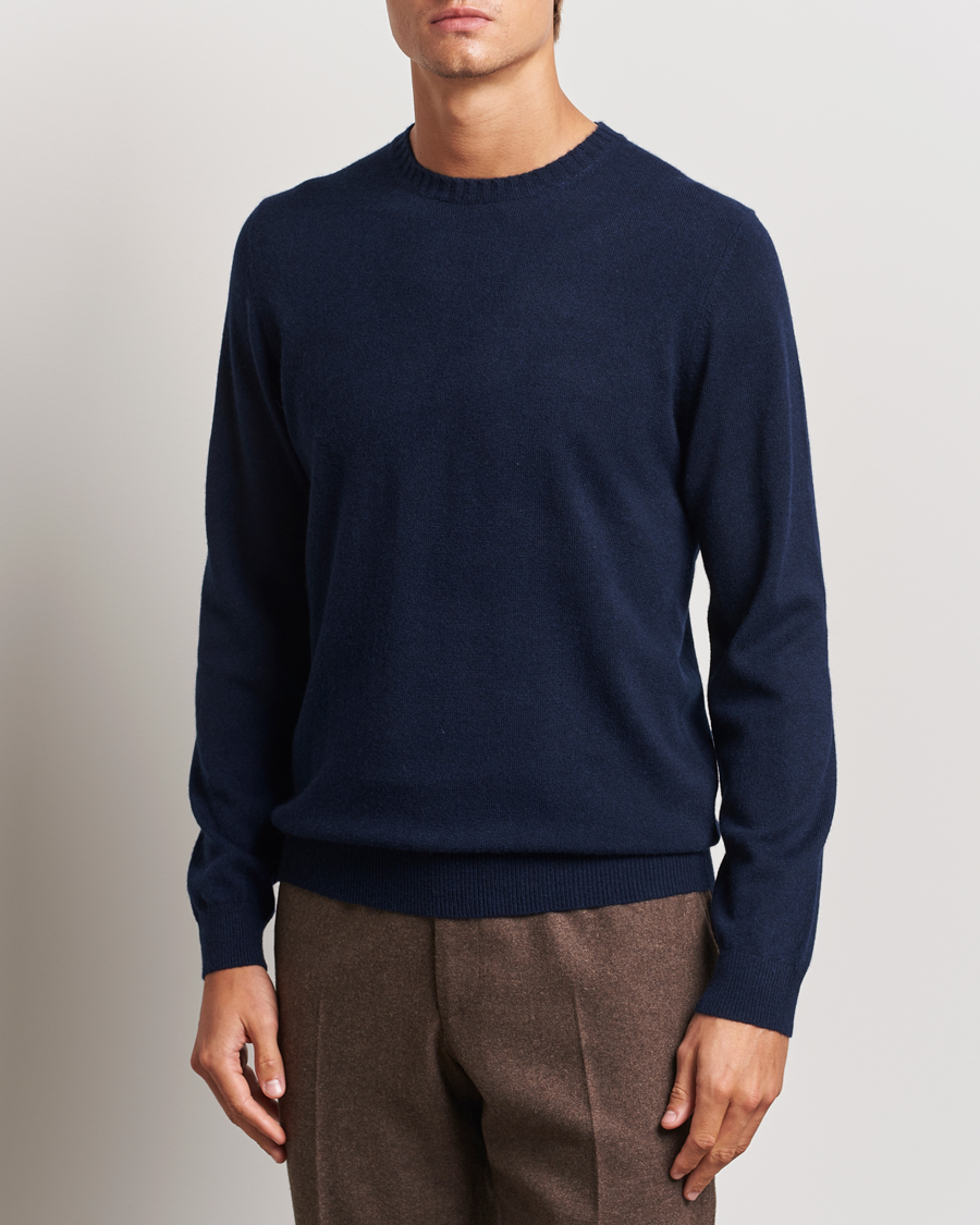 Herr | Tröjor | Stenströms | Cashmere Crewneck Navy