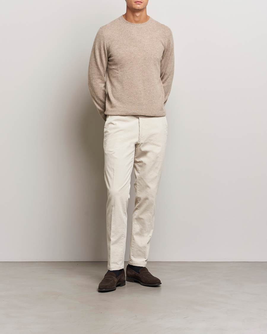 Herr | Tröjor | Stenströms | Cashmere Crewneck Beige