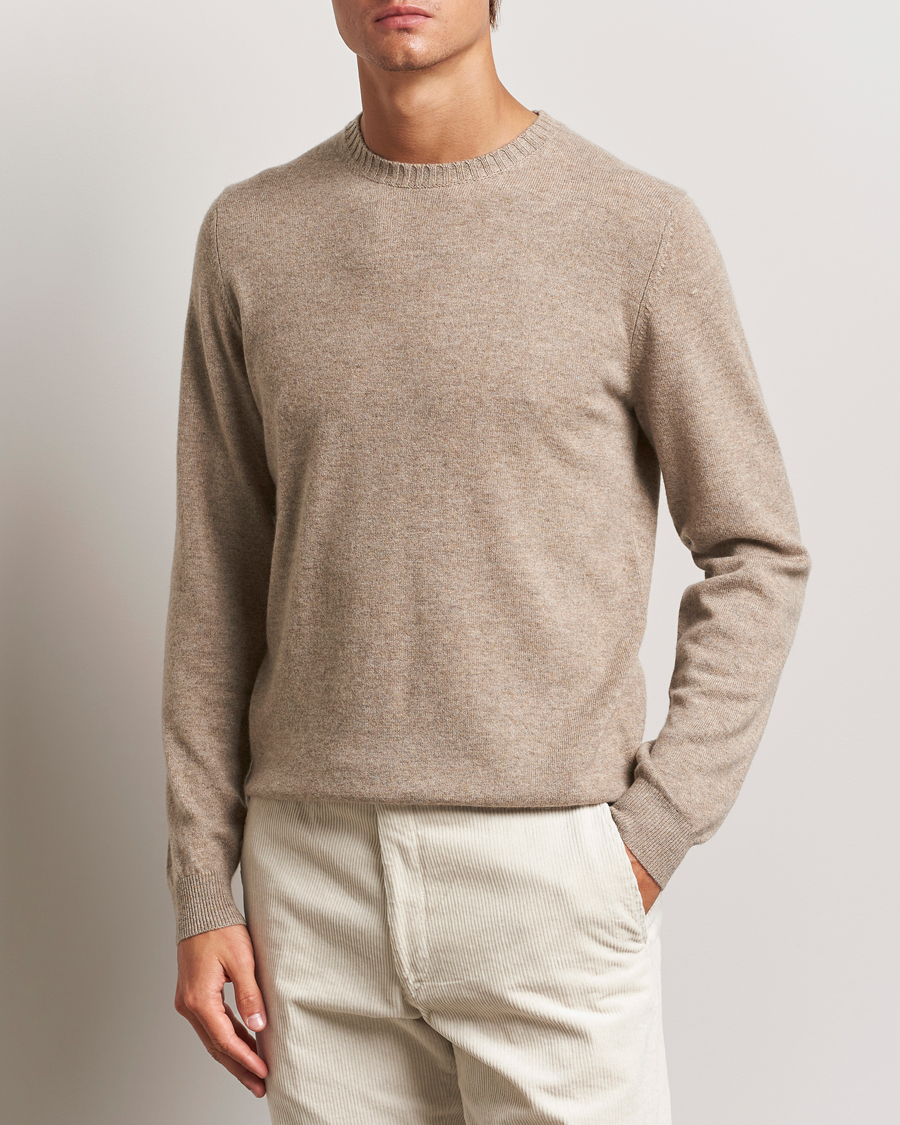 Herr | Tröjor | Stenströms | Cashmere Crewneck Beige