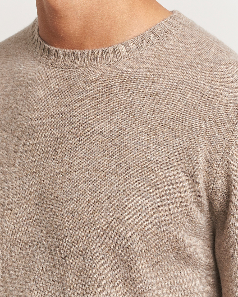 Herr | Tröjor | Stenströms | Cashmere Crewneck Beige