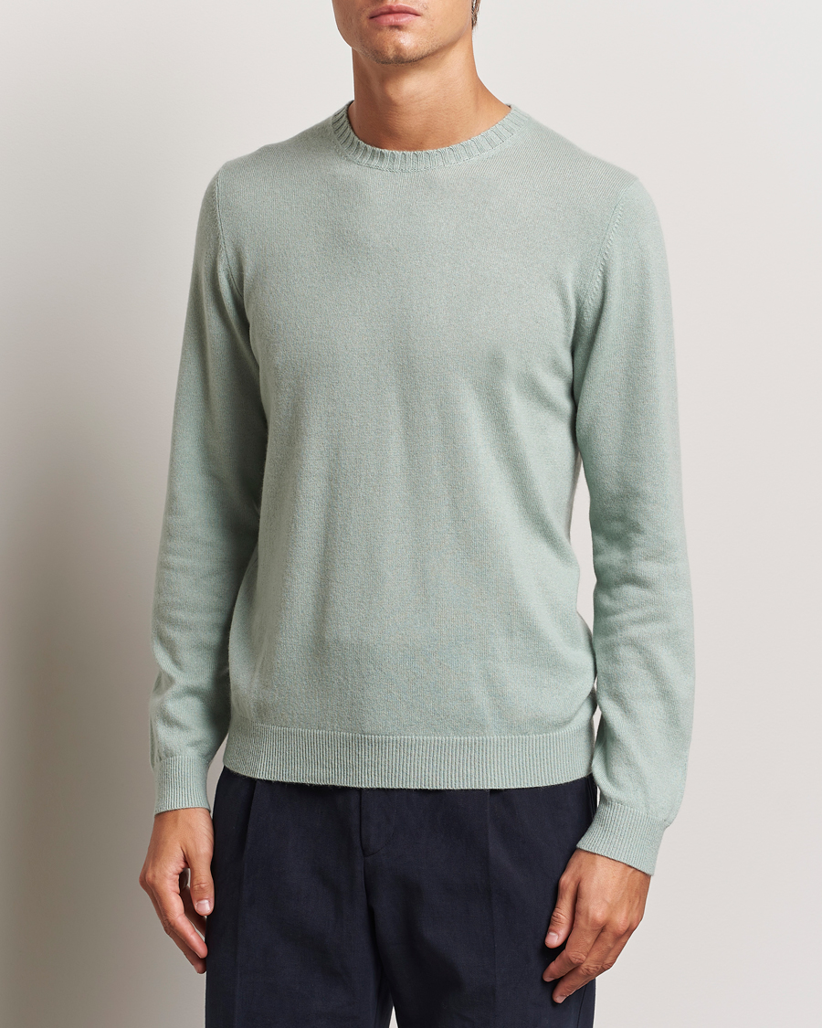 Herr | Tröjor | Stenströms | Cashmere Crewneck Light Green