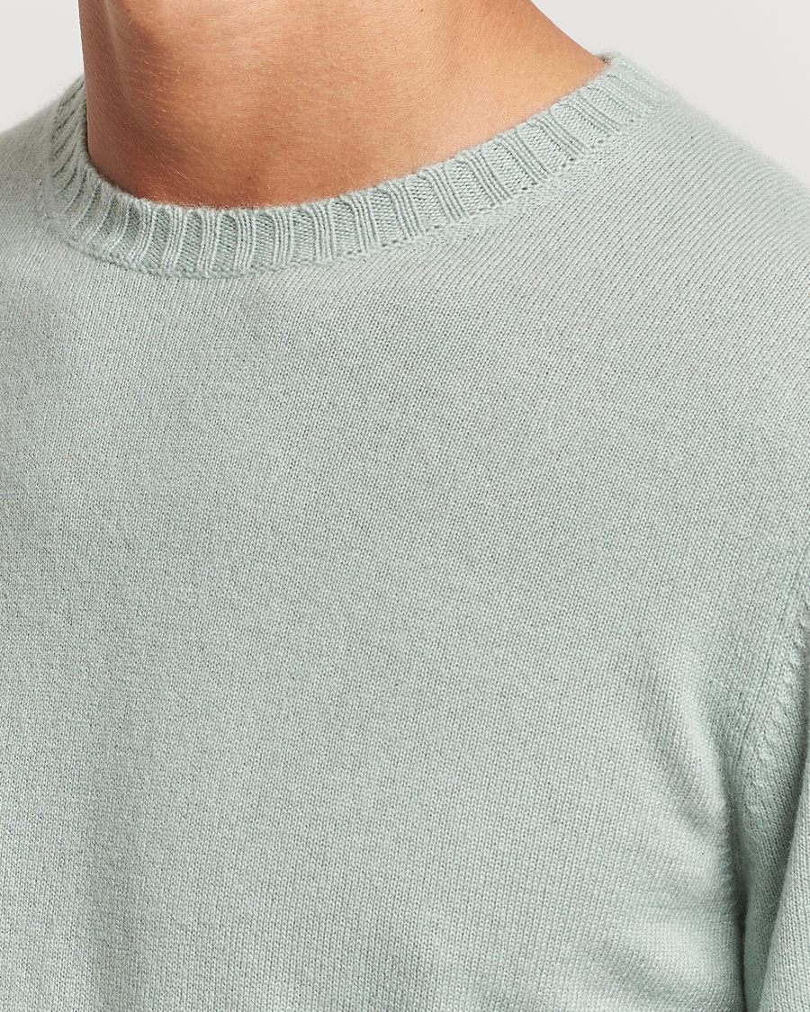 Herr | Tröjor | Stenströms | Cashmere Crewneck Light Green