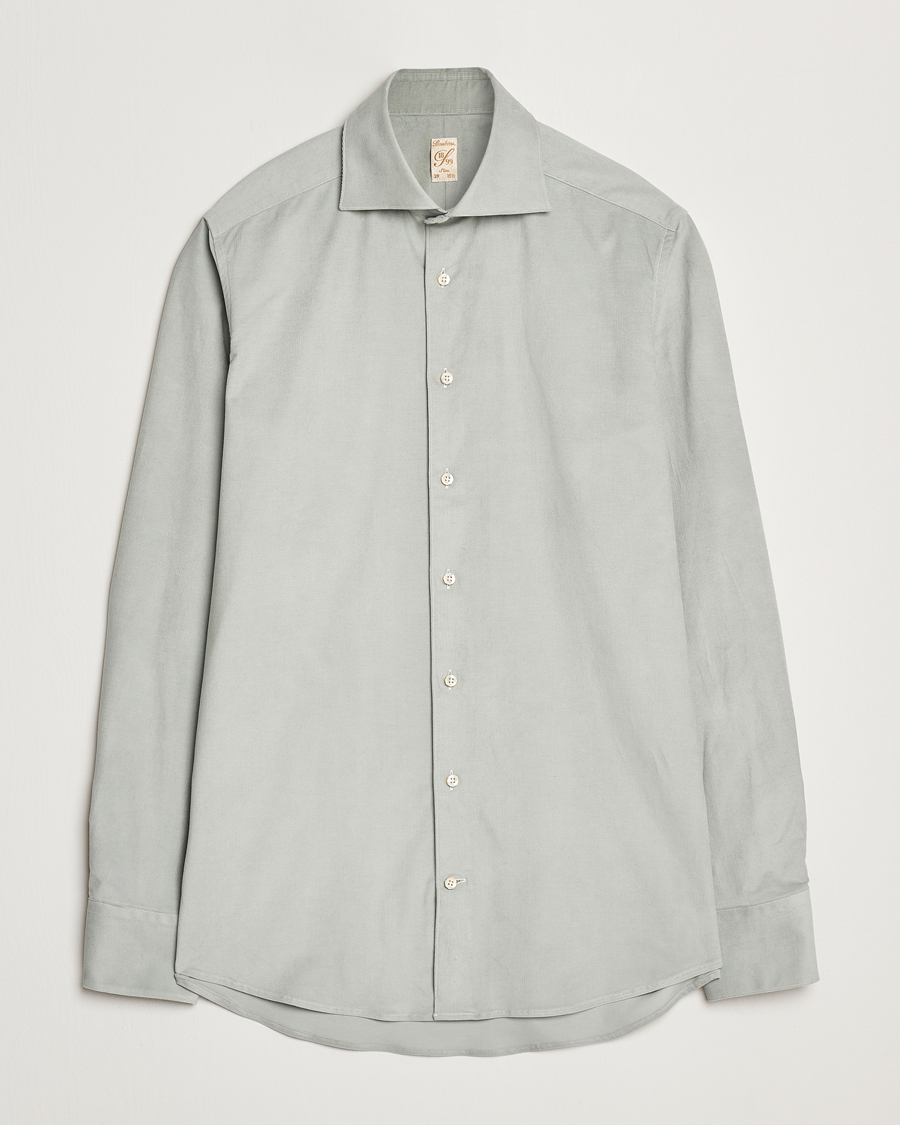 Herr | Skjortor | Stenströms | 1899 Velvet Baby Corduroy Shirt Soft Green