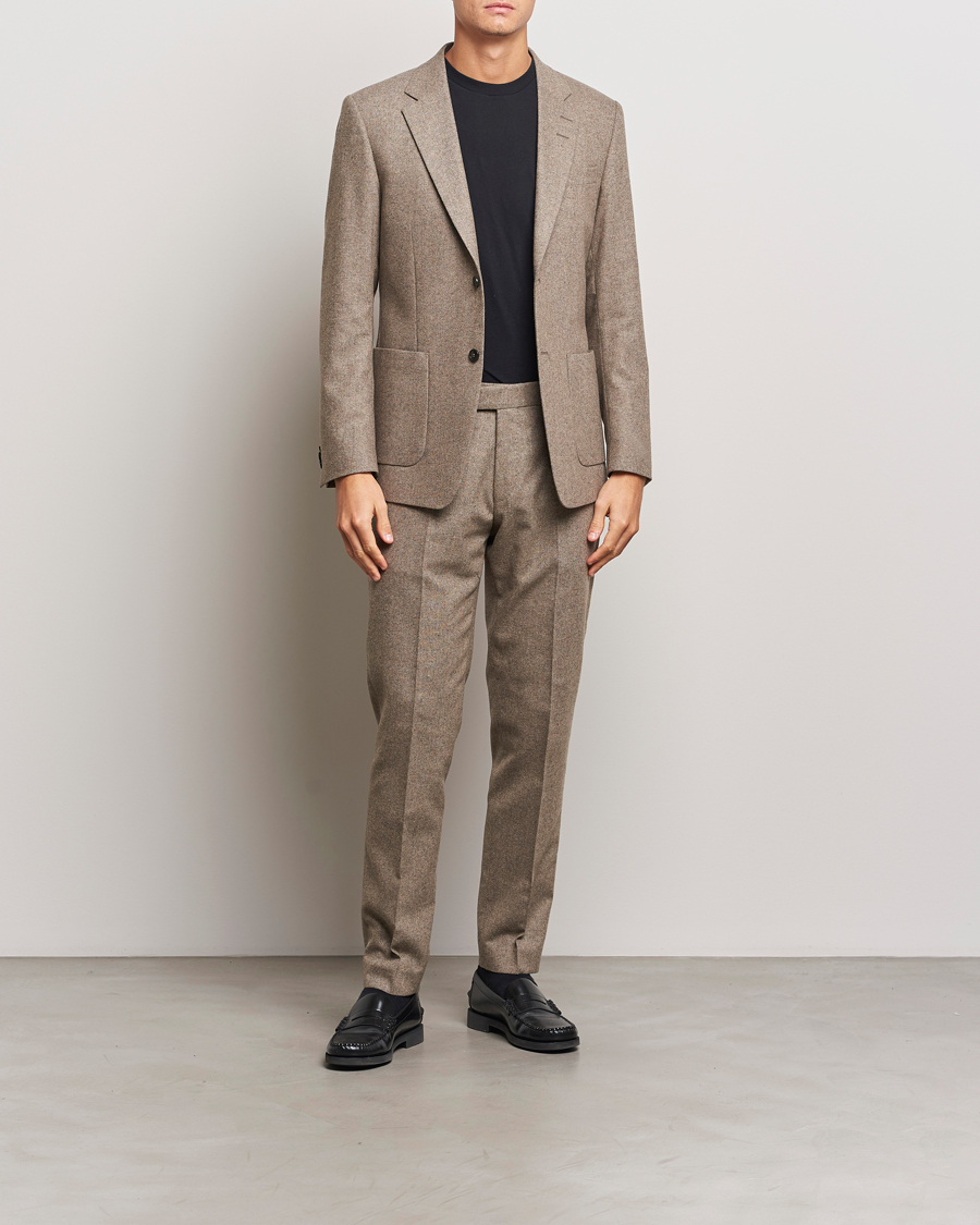 Herr | Byxor | Tiger of Sweden | Tenuta Brushed Wool Trousers Burlywood