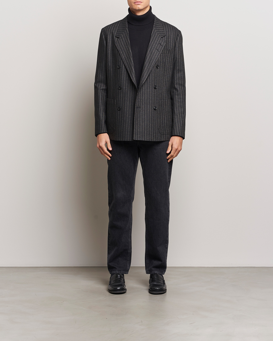 Herr | Kavajer | Tiger of Sweden | Jeen Pinstriped Double Breasted Blazer Charcoal