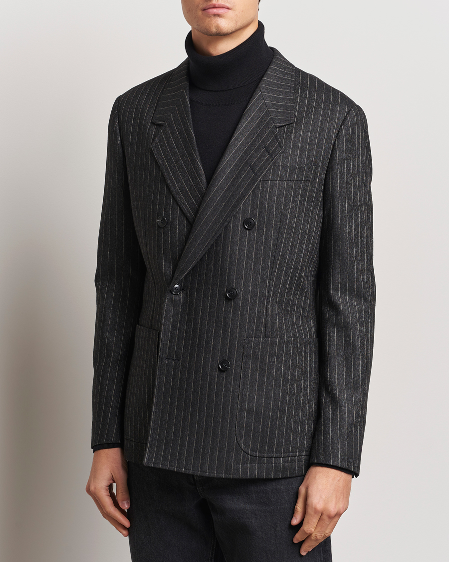 Herr | Kavajer | Tiger of Sweden | Jeen Pinstriped Double Breasted Blazer Charcoal