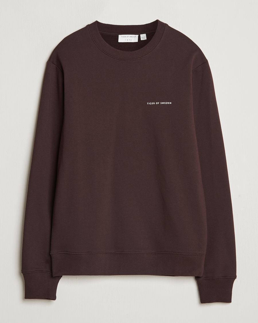 Herr | Tröjor | Tiger of Sweden | Emerson Crew Neck Sweatshirt Dark Chocolate