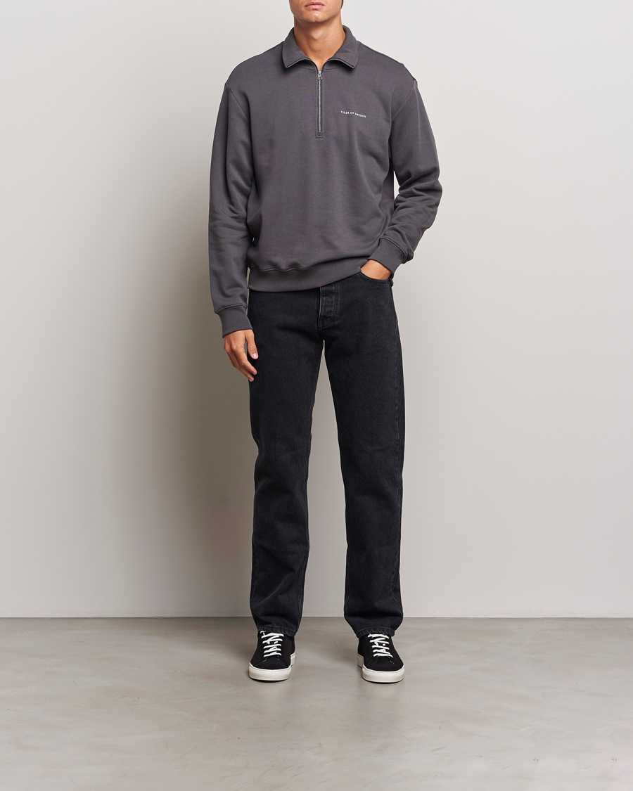 Herr | Tröjor | Tiger of Sweden | Marlon Half Zip Sweatshirt Charcoal