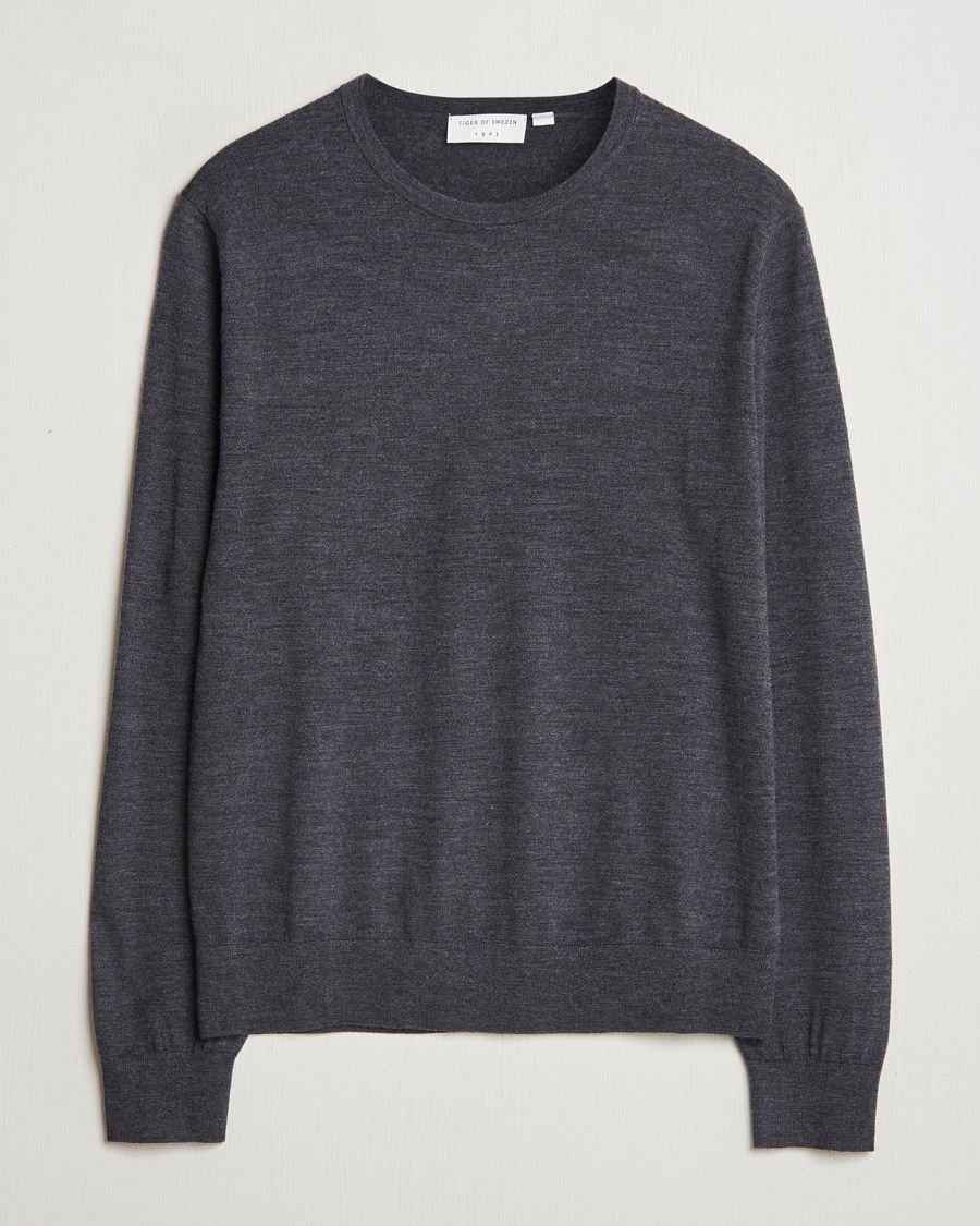 Herr | Tröjor | Tiger of Sweden | Connor Crew Neck Pullover Grey Street