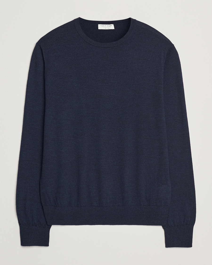 Herr | Tröjor | Tiger of Sweden | Connor Crew Neck Pullover Light Ink