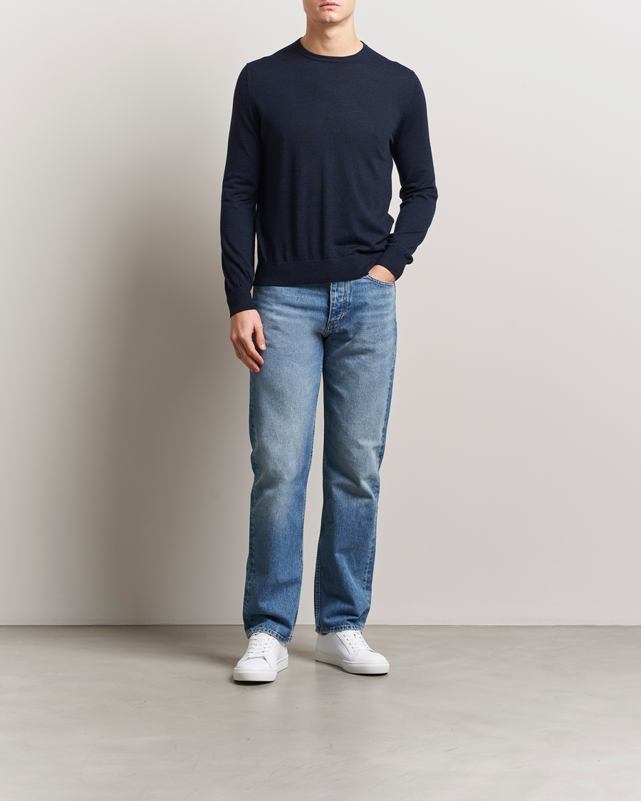 Herr | Tröjor | Tiger of Sweden | Connor Crew Neck Pullover Light Ink