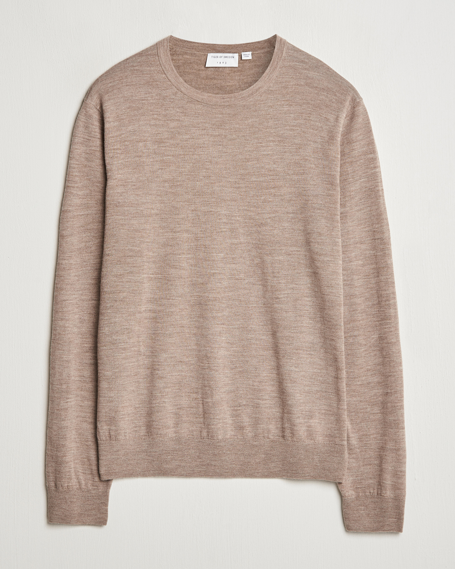 Herr | Tröjor | Tiger of Sweden | Connor Crew Neck Pullover Beige Melange