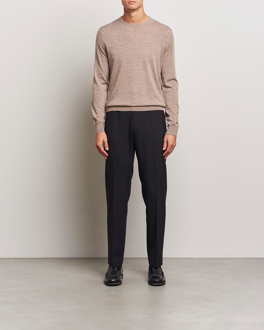 Herr | Tröjor | Tiger of Sweden | Connor Crew Neck Pullover Beige Melange