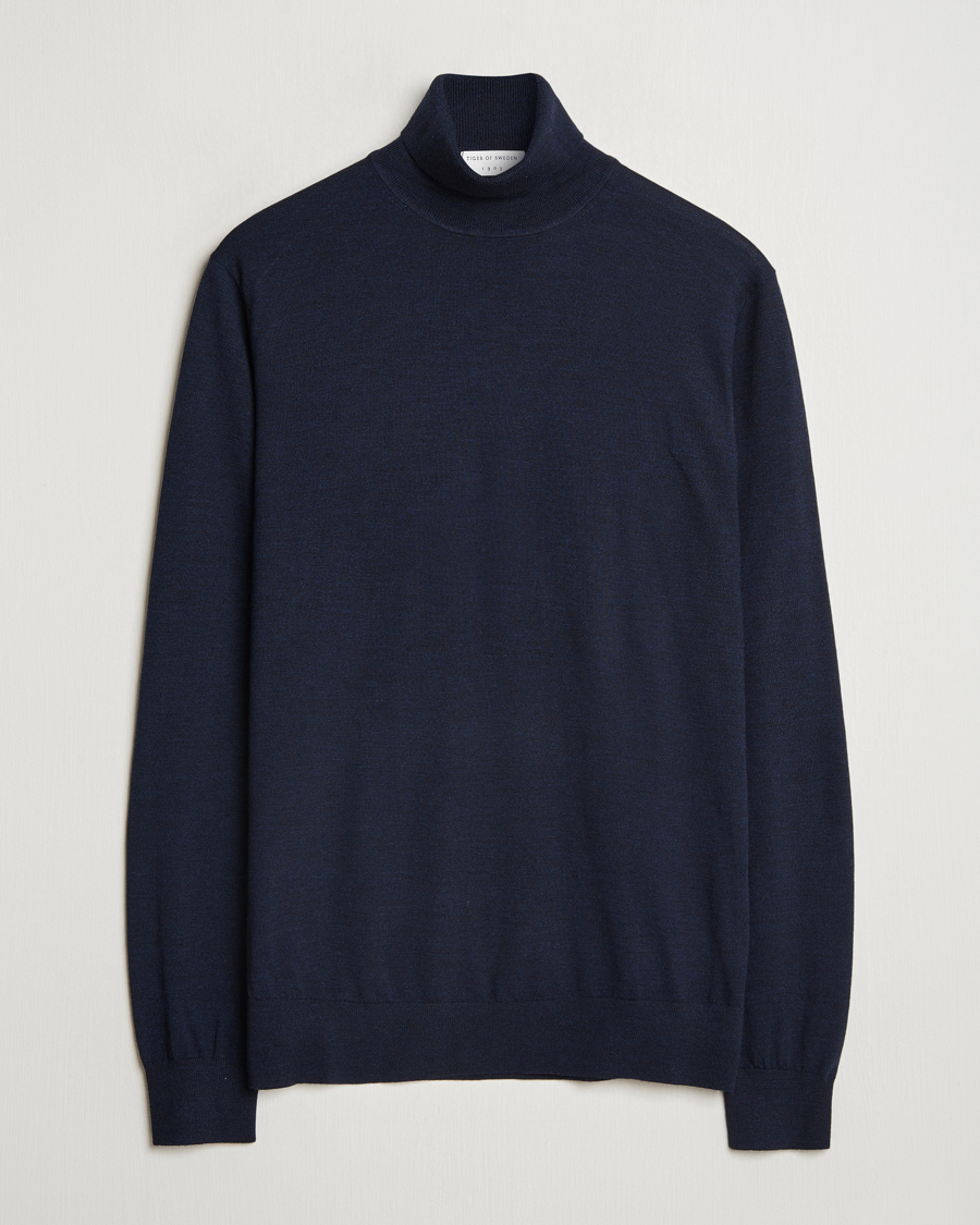 Herr | Tröjor | Tiger of Sweden | Nevile Extra Fine Merino Polo Light Ink