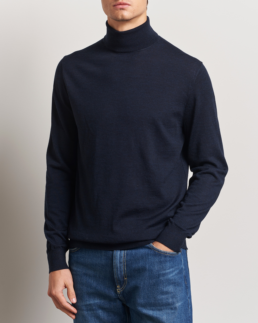 Herr | Tröjor | Tiger of Sweden | Nevile Extra Fine Merino Polo Light Ink