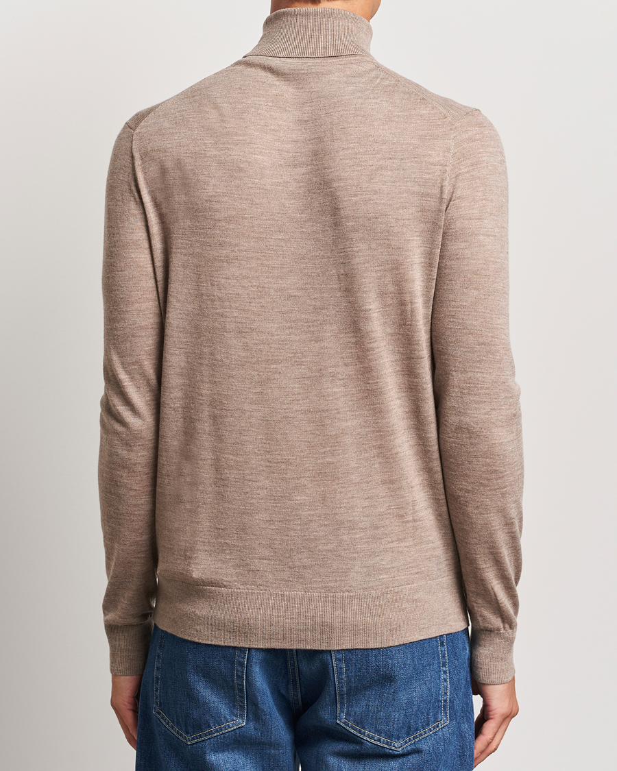 Herr | Tröjor | Tiger of Sweden | Nevile Extra Fine Merino Polo Beige Melange