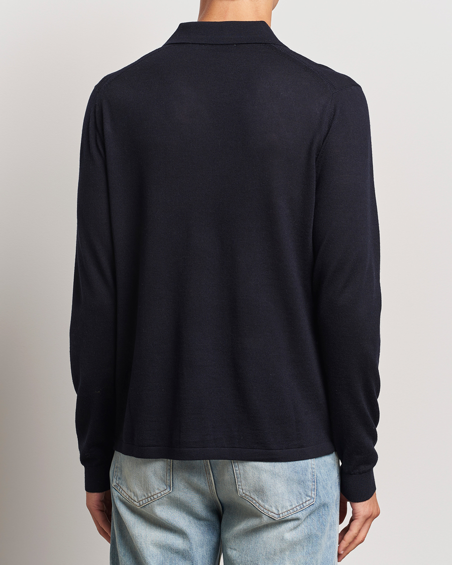Herr | Tröjor | Tiger of Sweden | Eross Extra Fine Merino Poloshirt Light Ink